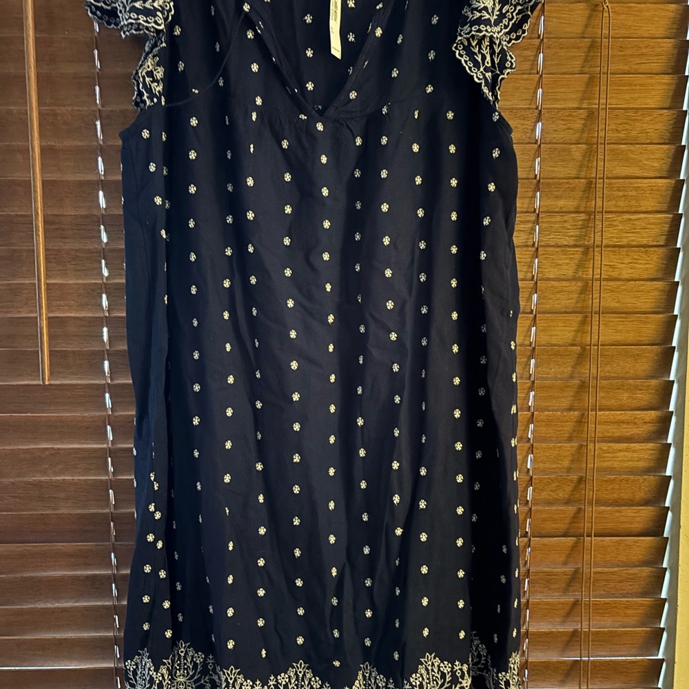 Old Navy Black Dress with Gold Embroidery